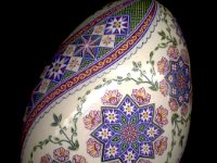 Ring Around The Rosie Ukrainian Easter Egg Pysanky By So Jeo : pysanky pysanka ukrainian easter egg batik art sojeo florals flowers birds stars trees vines blooms buds bluebird owl art sojeo "so jeo" eggshell egg shell blown decoration ivy garden rainbow rosie posy nightshad victorian trees etched brown chicken eggs turkey